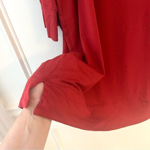 Eileen Fisher Jersey Knit 3/4 Sleeve Tunic Top, Size Large, DARK orange/Red NWT - Picture 4 of 8